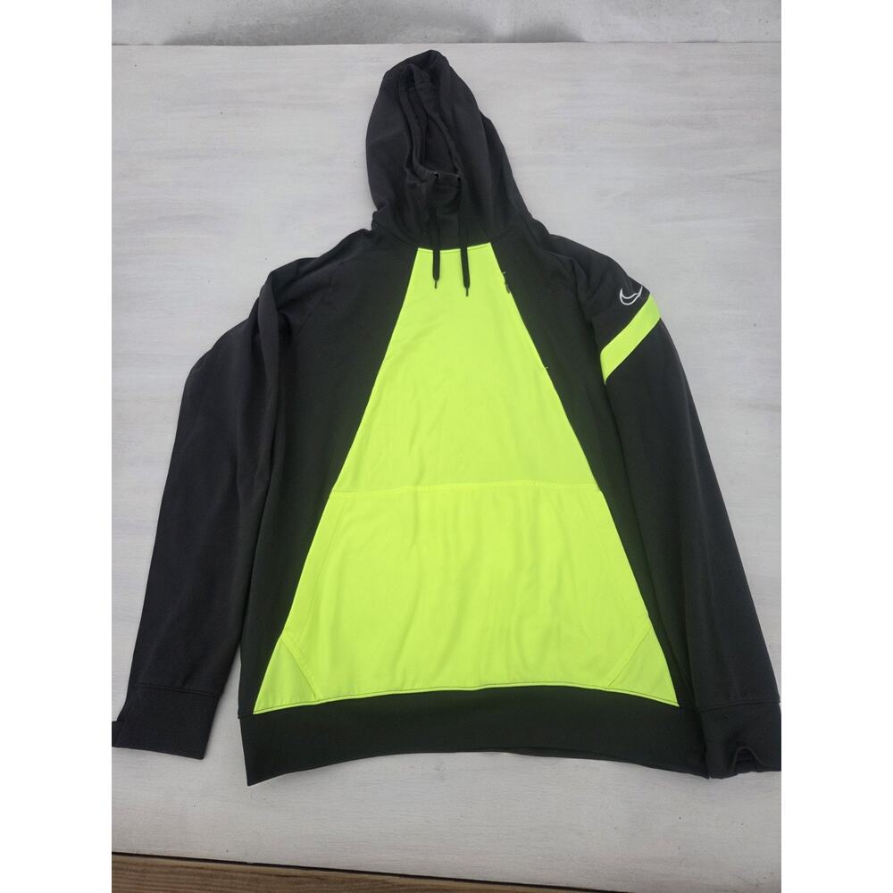 Nike Black and Neon Yellow Men's Hoodie